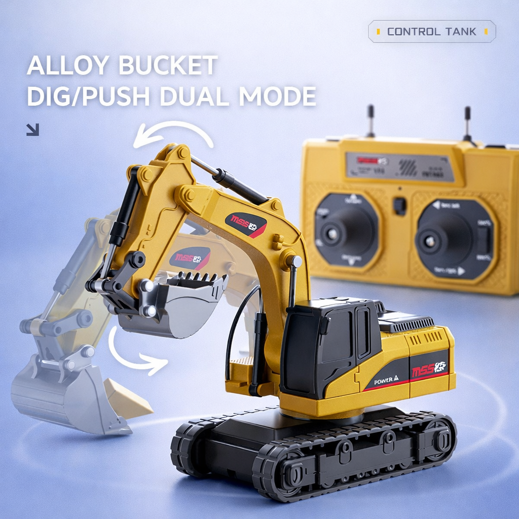 LomoStore™ Mini RC Excavator & Dump Truck Toy Set